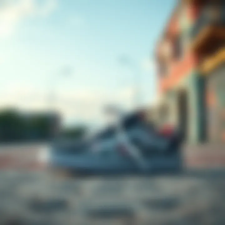 Vans Old Skool Floral in an Urban Setting Vans Old Skool Floral displayed on a colorful urban backdrop