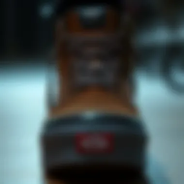 Detailed Look at the Materials of the Vans High-Top Model Close-up of the unique materials used in the Vans high-top model