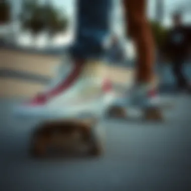 Skaters Sport the Vans Old Skool Platform High Top Skaters wearing Vans Old Skool Platform High Top during a skate session