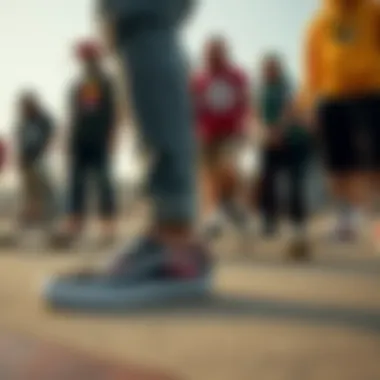 Community and Culture Group of skateboarders wearing Vans slip-ons