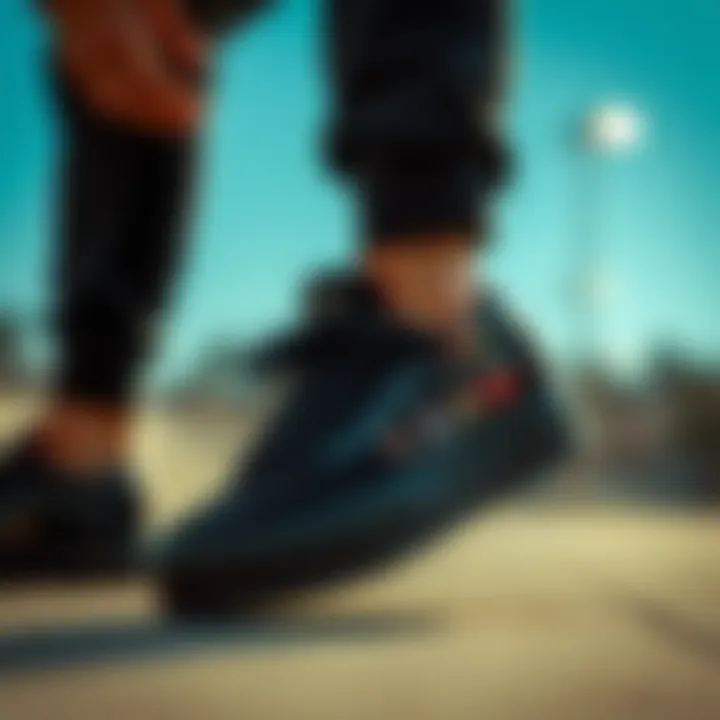 Person customizing the Vans Triple Black Platform with unique patches and designs