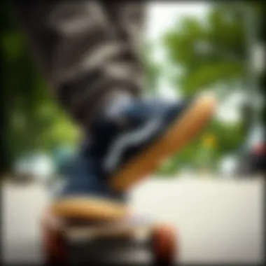 Personal Style with Vans Velcro Gum Sole Stylish skateboarder showcasing personal style with Vans Velcro gum sole shoes