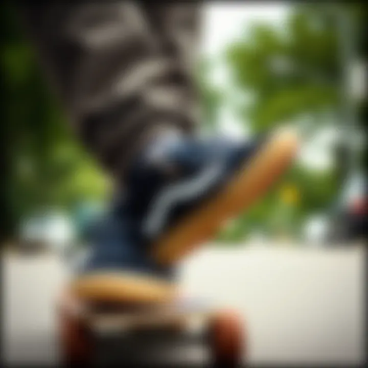 Personal Style with Vans Velcro Gum Sole Stylish skateboarder showcasing personal style with Vans Velcro gum sole shoes