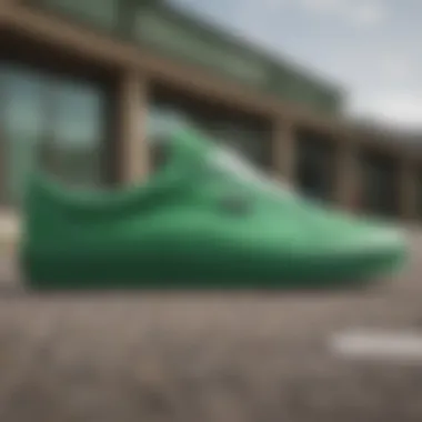 Vans Wayvee sneaker in green with a close-up view of the side profile