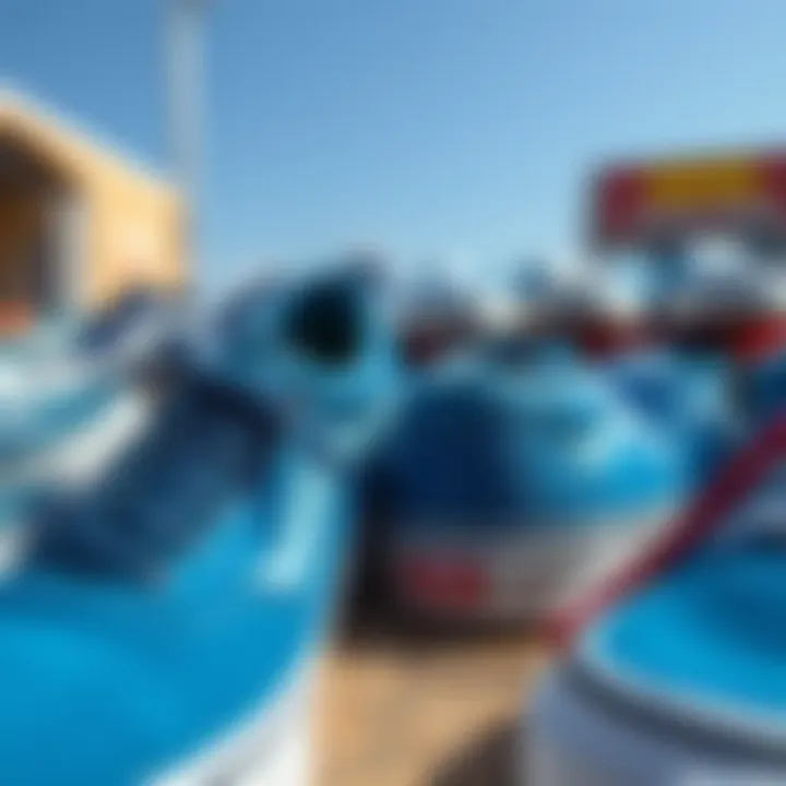 A stylish display of various cool blue Vans styles