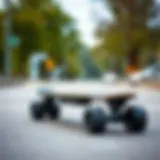 Sleek Aesthetic of the Vokul V1 Sleek design of the Vokul V1 electric skateboard