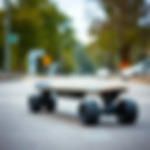 Sleek Aesthetic of the Vokul V1 Sleek design of the Vokul V1 electric skateboard