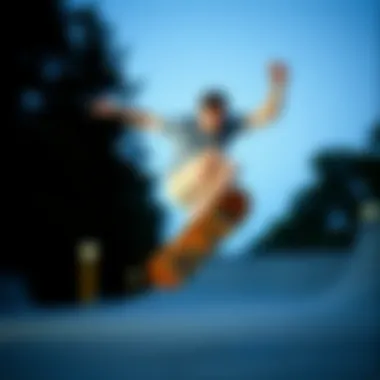 Skateboarding Tricks in Volcom Drawstring Shorts Skateboarder performing tricks while wearing Volcom drawstring shorts