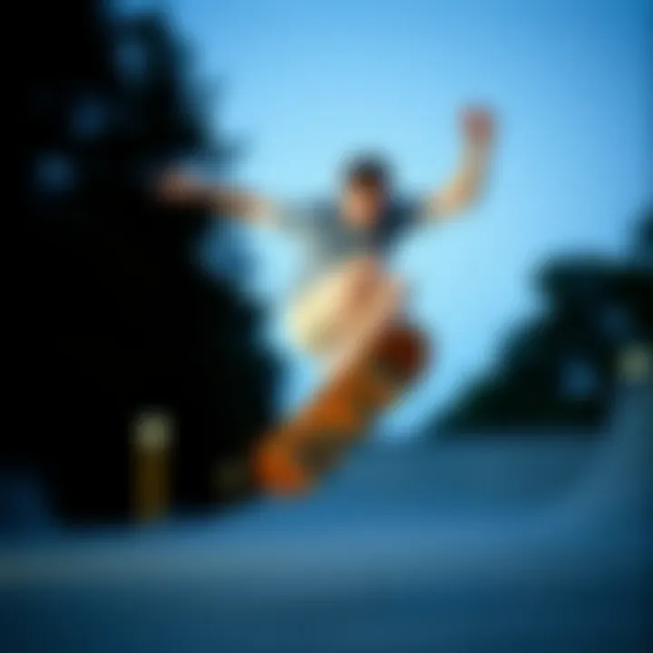 Skateboarding Tricks in Volcom Drawstring Shorts Skateboarder performing tricks while wearing Volcom drawstring shorts