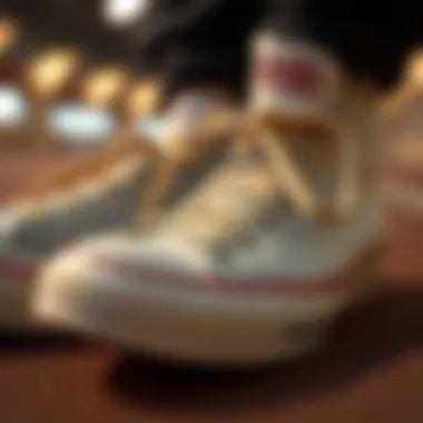 A close-up shot of Converse sneakers highlighting their unique design