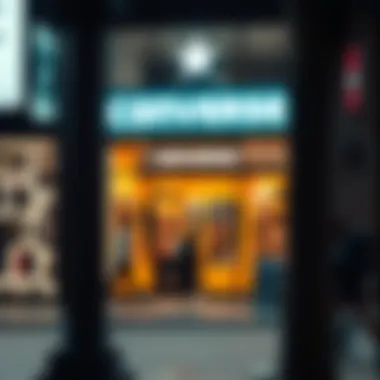 A vibrant storefront of a popular sneaker retailer