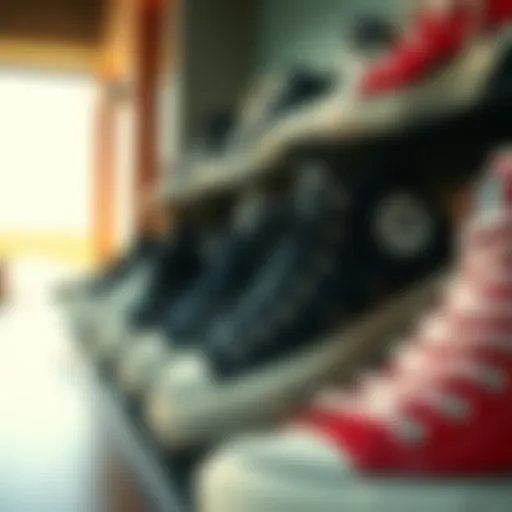 A stylish display of various Converse sneaker styles