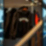 High-quality hoodie displayed on a hanger in a boutique