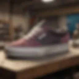 Close-up view of Zumiez skate shoes showcasing unique design features