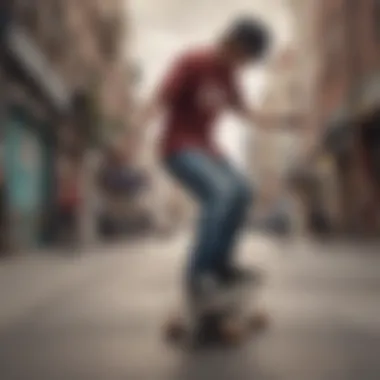 Group of skateboarders wearing Zumiez shoes in an urban setting